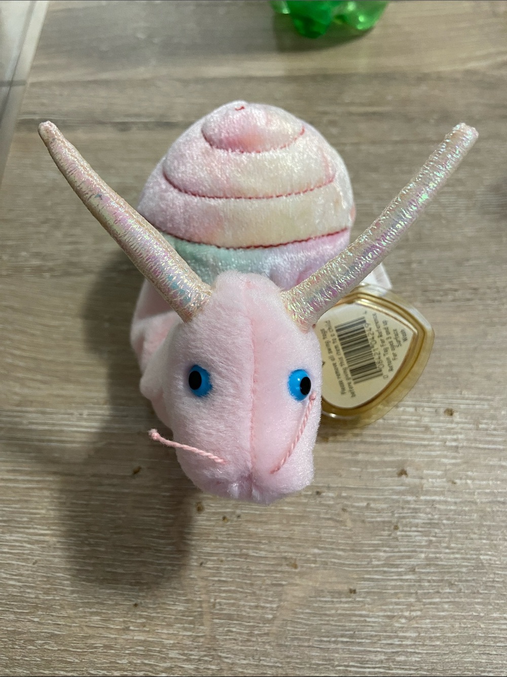 1999 Ty Beanie Babies "Swirly" The Pink Snail 6" Plush Toy Animal